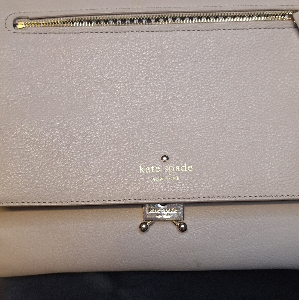 Kate Spade Gray and Tan Satchel Over The Shoulder Or A Regular Handle.